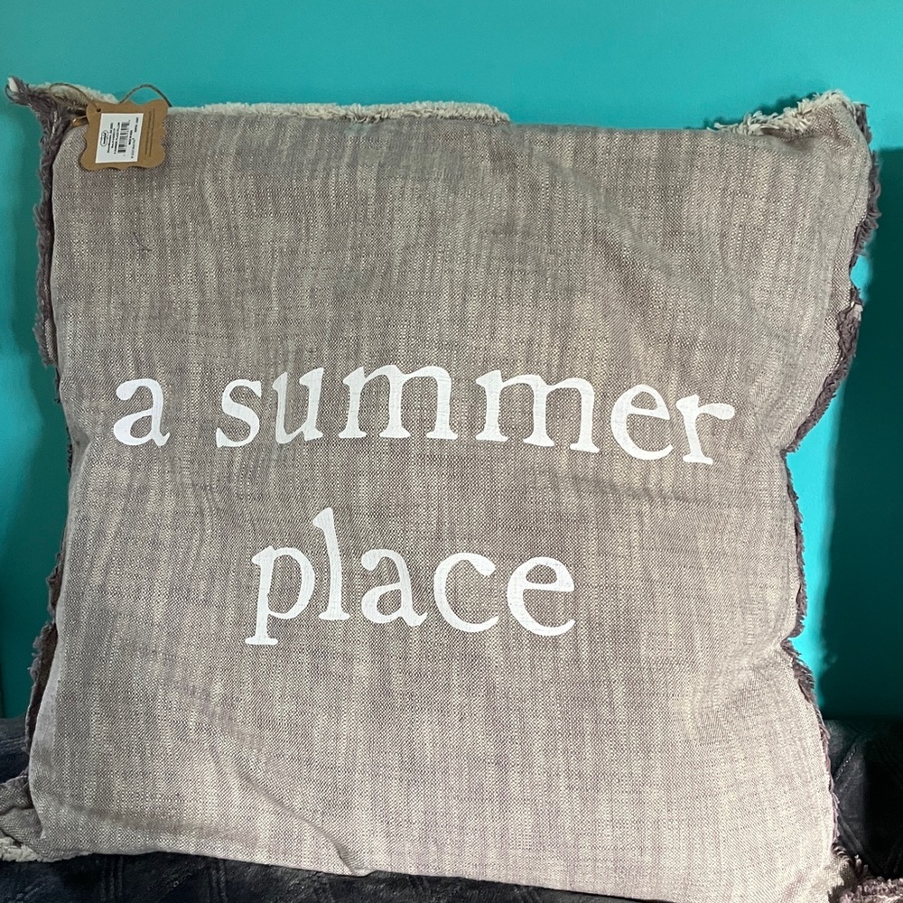 Mud Pie Gray Textured Throw Pillow